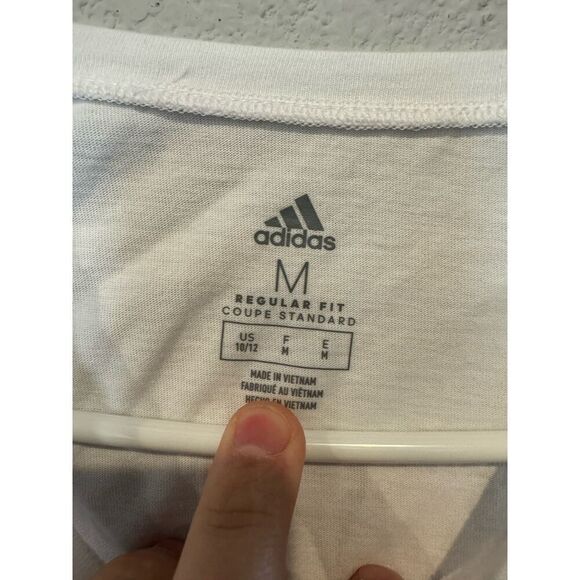 Adidas Girl's Size Medium Round Neckline Graphic Tank Top White NWT - Picture 3 of 4